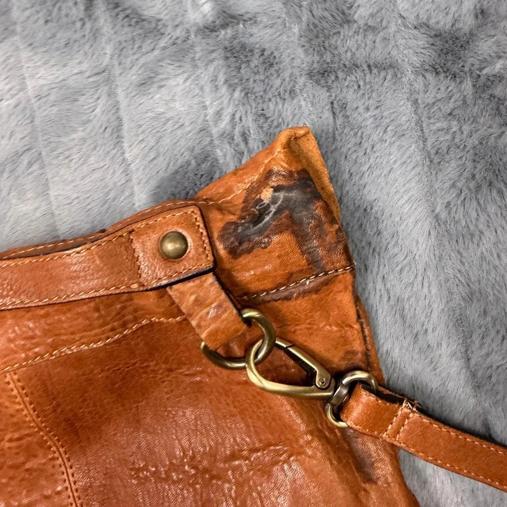 Maxon Collection Italy Tan Leather Convertible Backpack Shoulder Bag Cognac